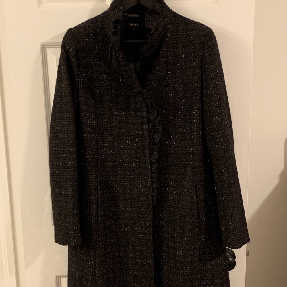 Tweed Mid Length DNKY Winter Dress Coat